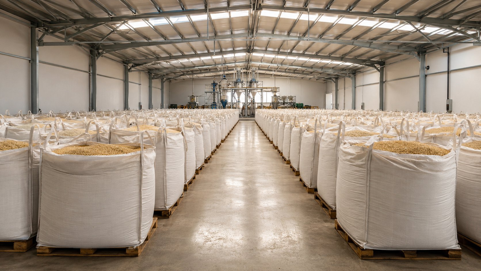Big bags organizados em UBS moderna